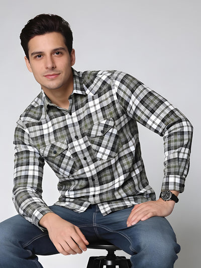 Green Flannel Checkered Shirt