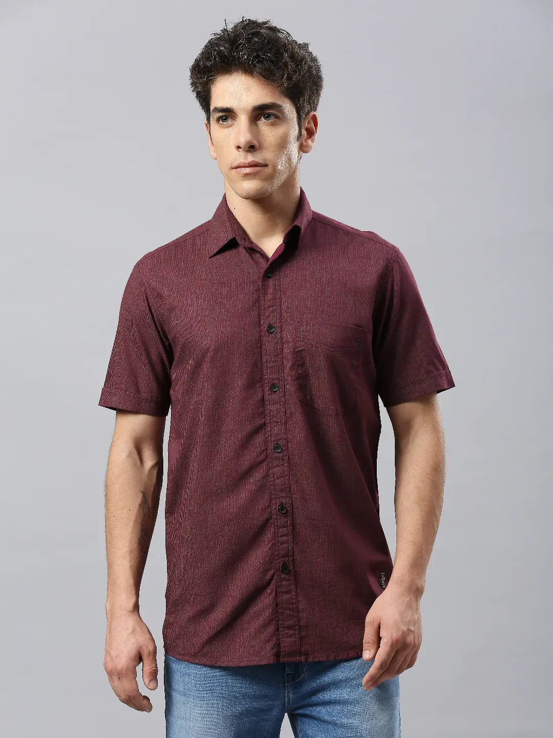 Wine Printed Shirt