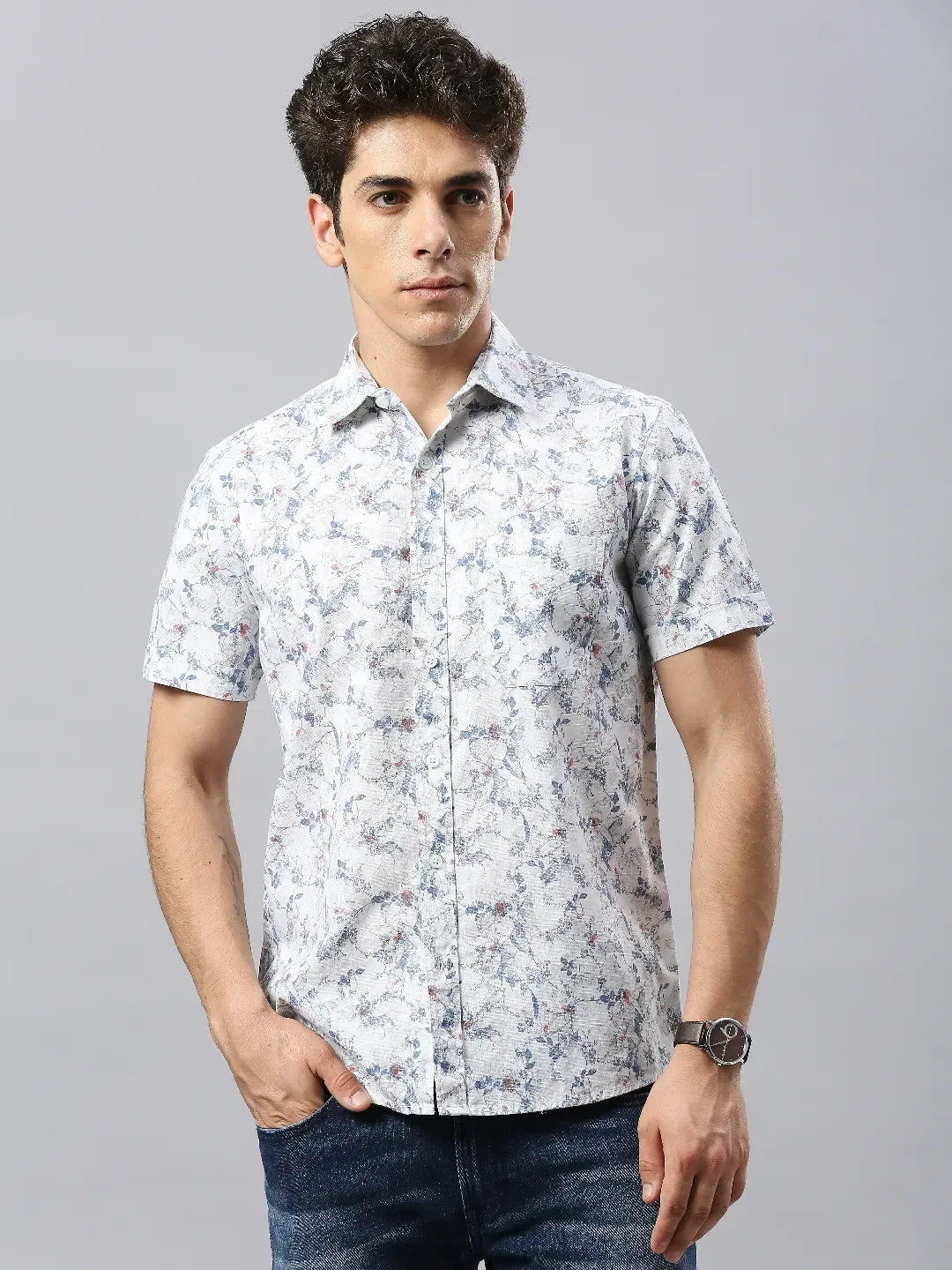 Blue Printed Shirt