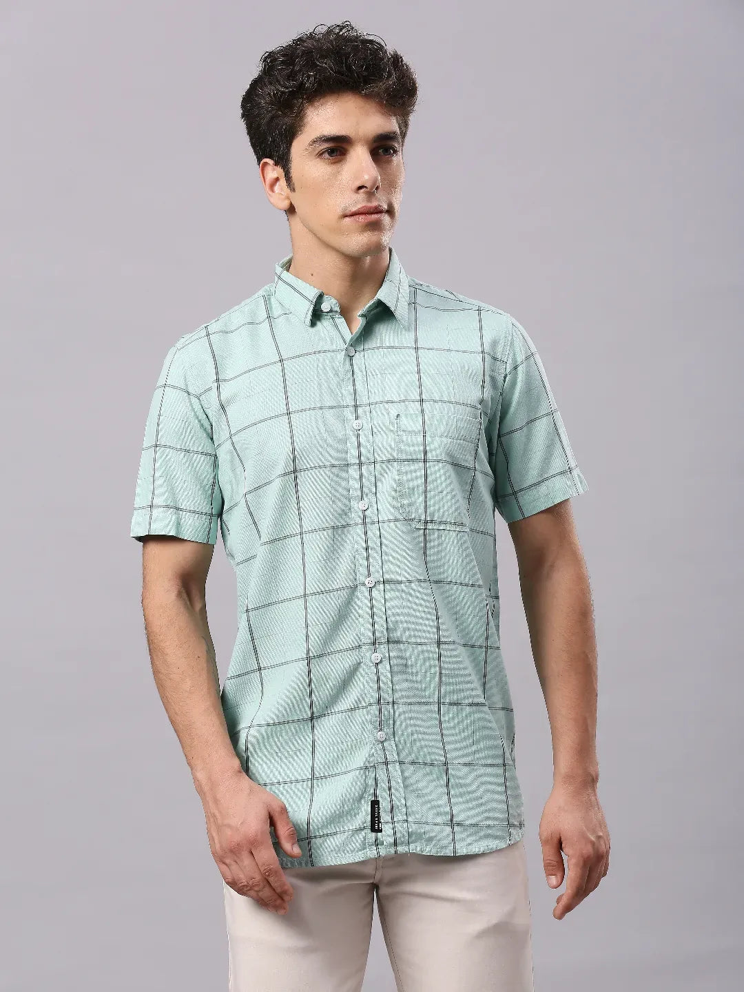 Sea Green Checkered Shirt