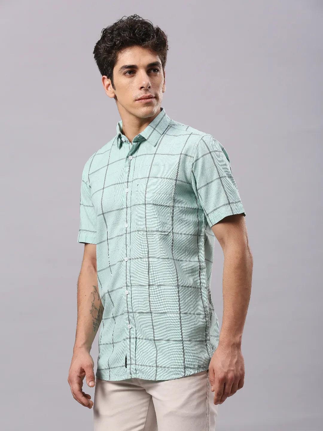 Sea Green Checkered Shirt