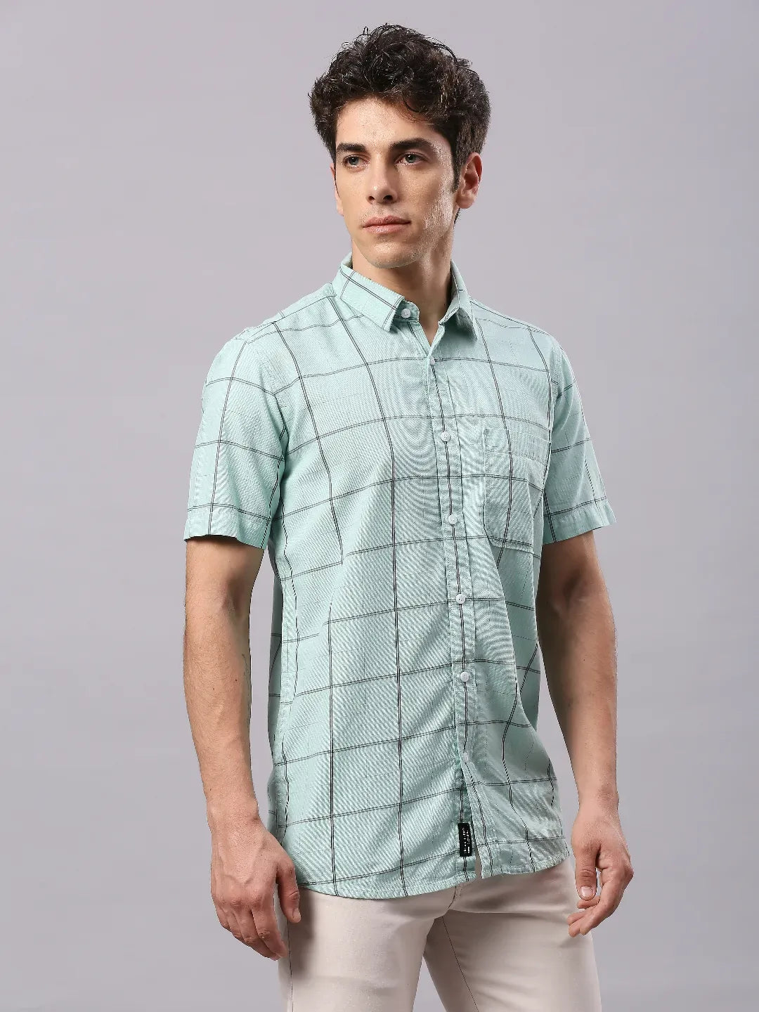 Sea Green Checkered Shirt