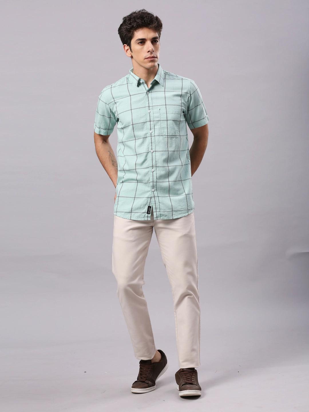 Sea Green Checkered Shirt