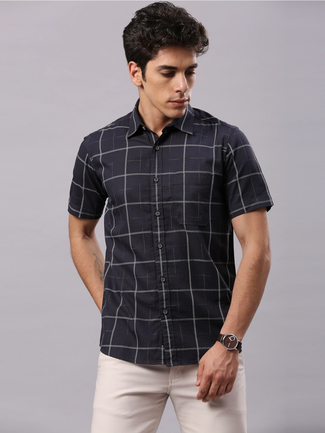 Charcoal Checkered Shirt