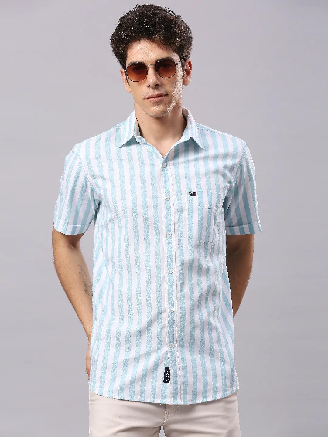 Turquoise Striped Shirt