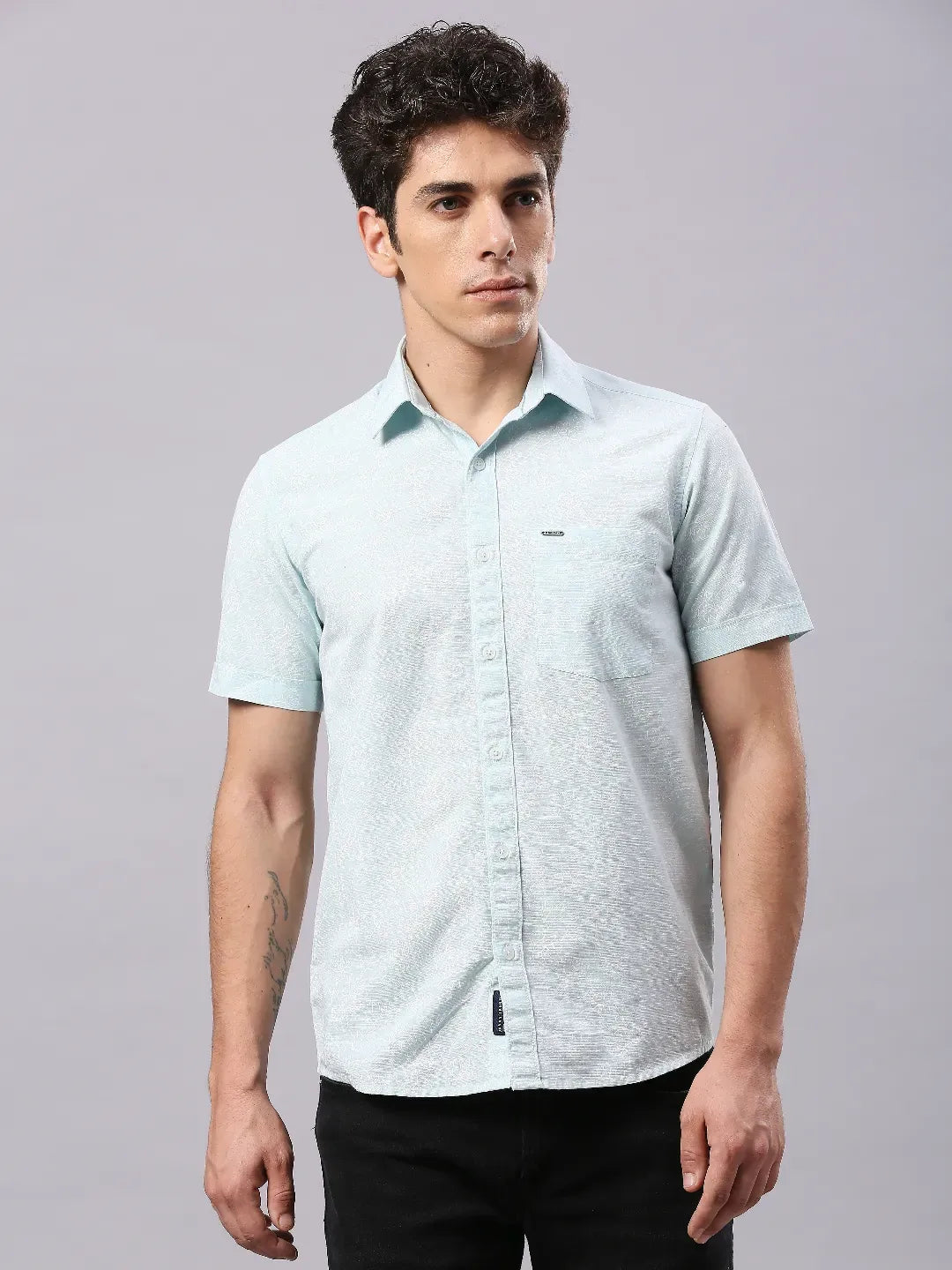 Aqua Printed Shirt