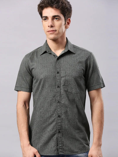 Dark Olive Printed Shirt