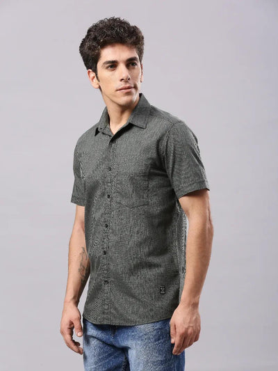 Dark Olive Printed Shirt