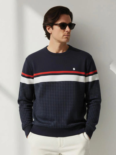 Luxe Navy Colourblocked Sweater