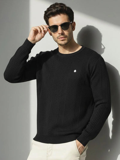 Textured Olive Solid Sweater