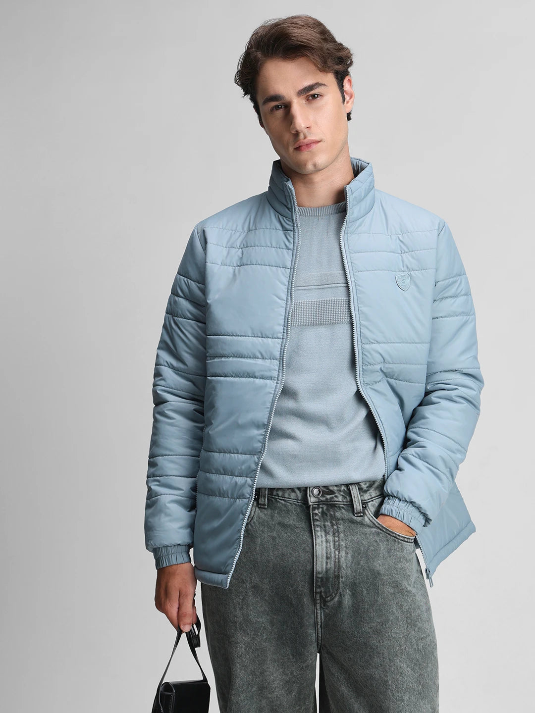 Sky Solid Puffer Regular Fit Jacket