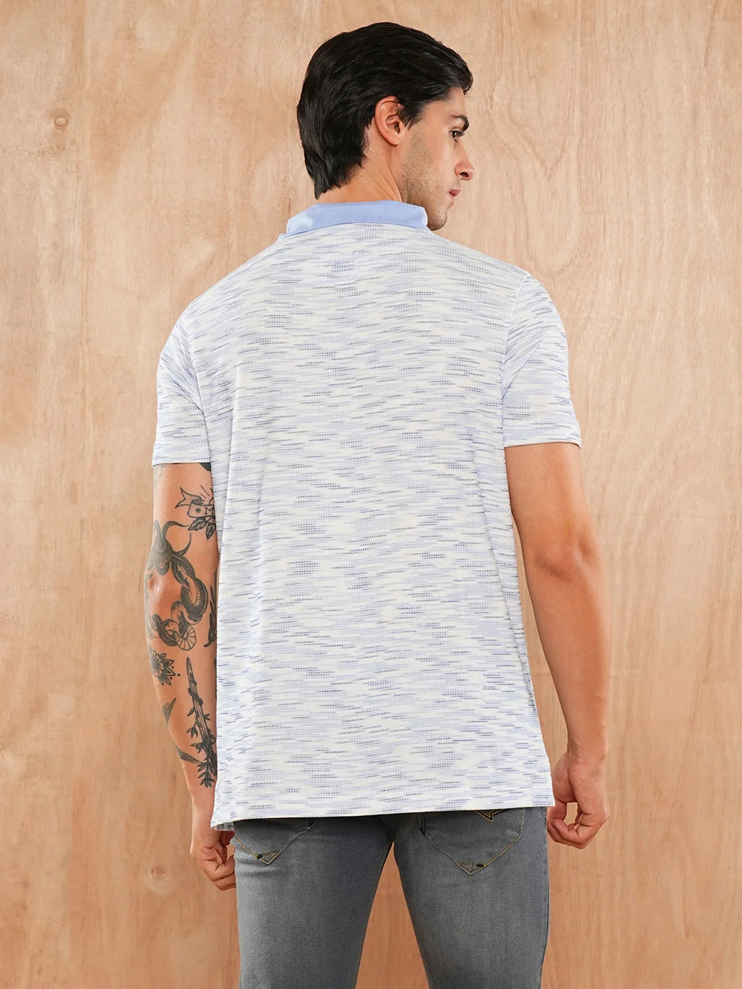 Blue Solid Polo Regular H/S T-Shirt