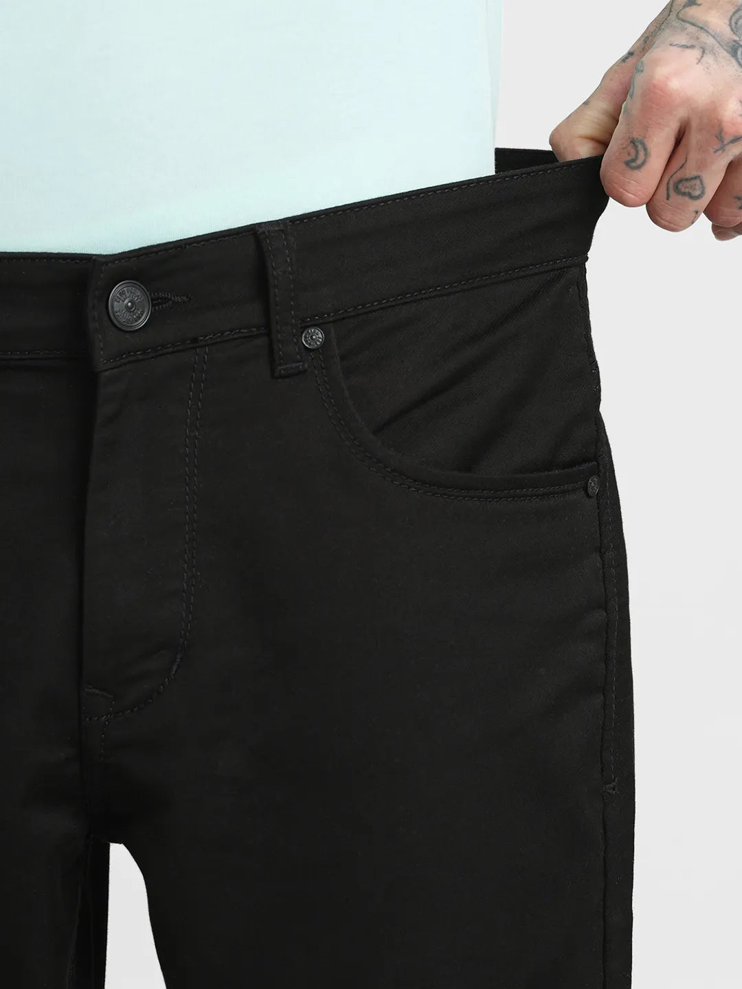 Raw Black Straight Fit Jeans