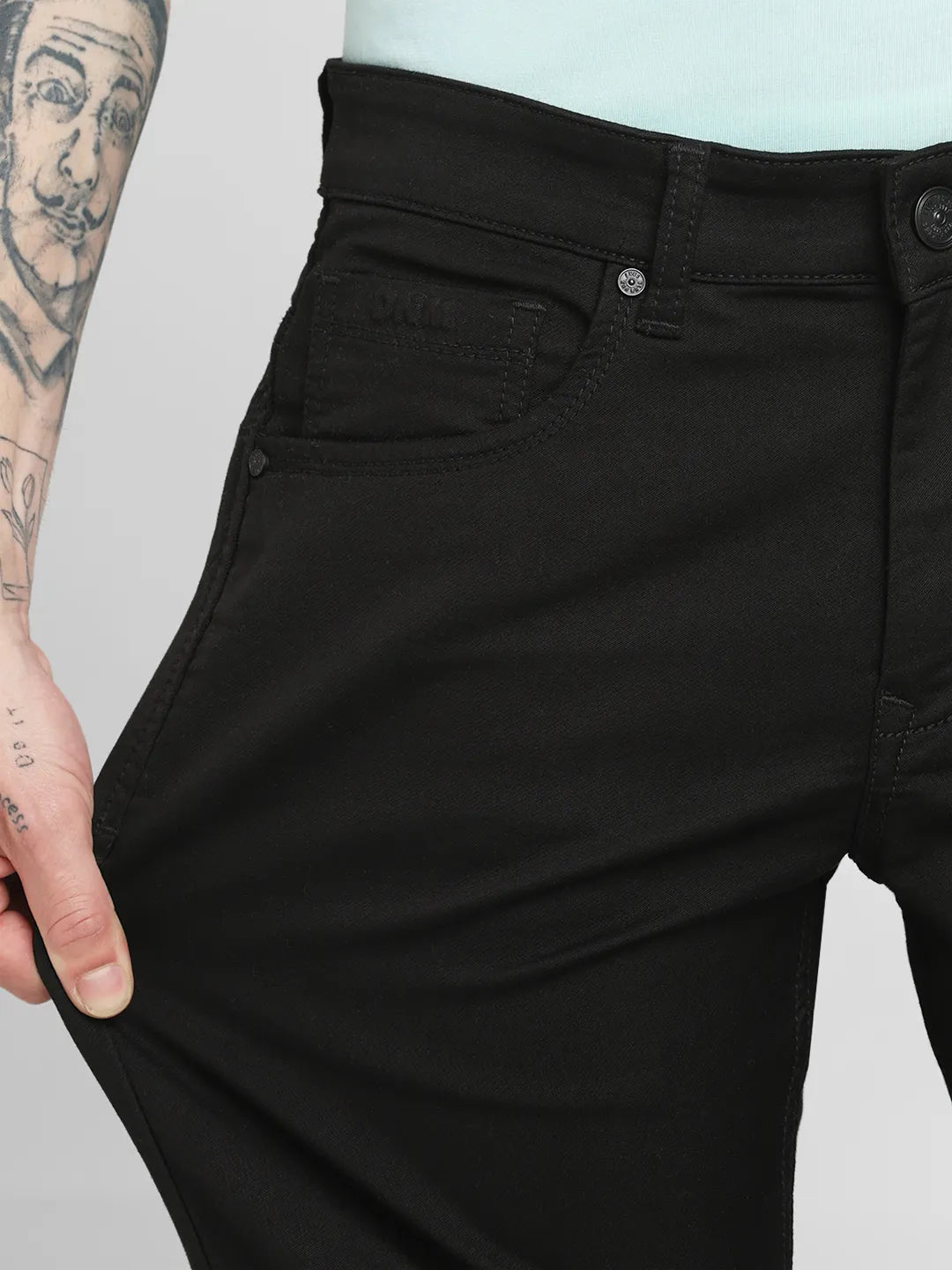 Raw Black Straight Fit Jeans
