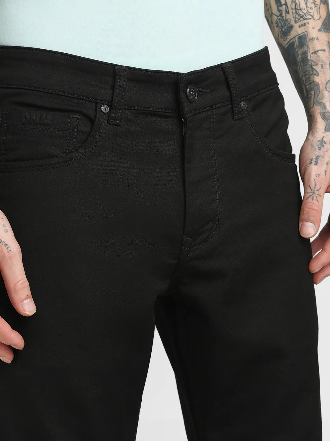 Raw Black Straight Fit Jeans