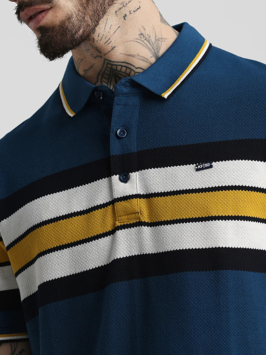 Mustard Striped Polo T-Shirt