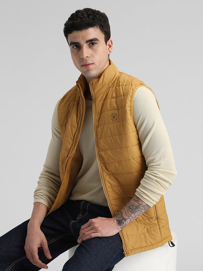 Mustard Sleeveless Puffer Jacket