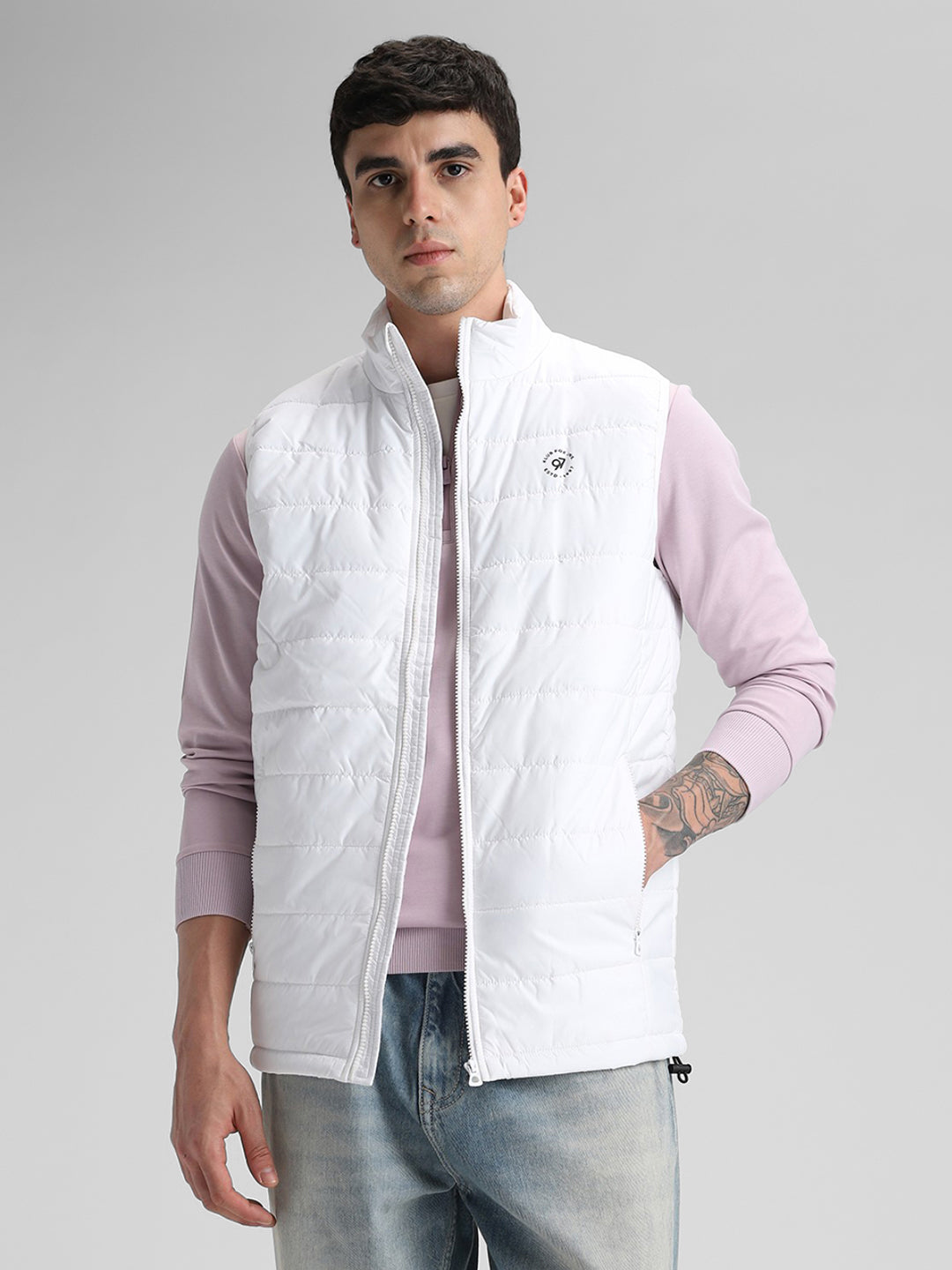 White Sleeveless Puffer Jacket