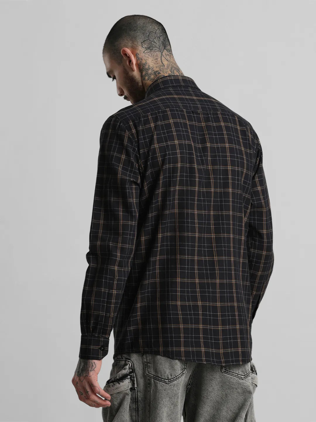 Dark Grey Checks Shirt