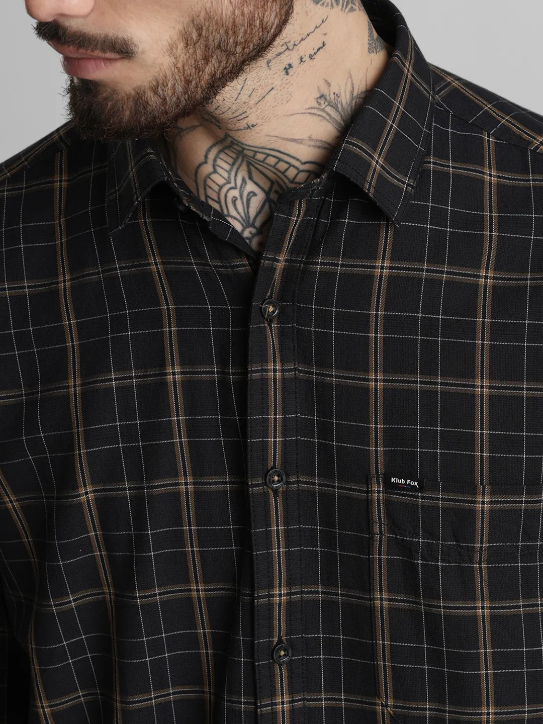 Dark Grey Checks Shirt