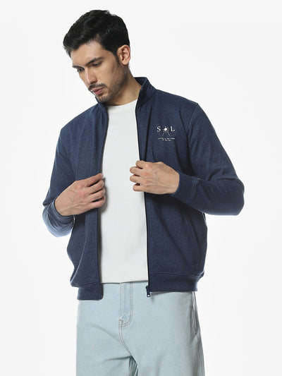 Navy Grindle Solid Sweatshirt