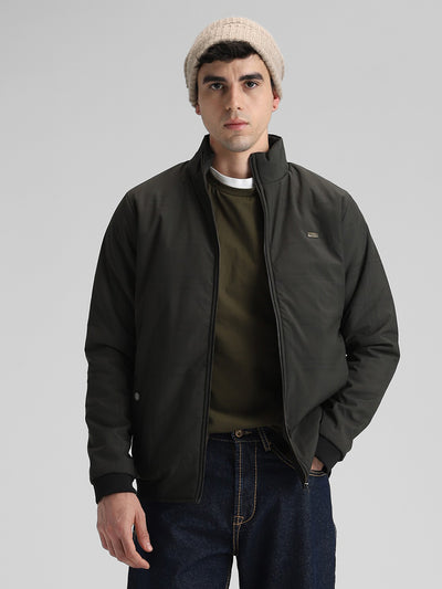 Dark Olive Printed Jacket