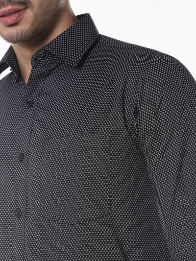 Black Printed Slim Fit Shirt