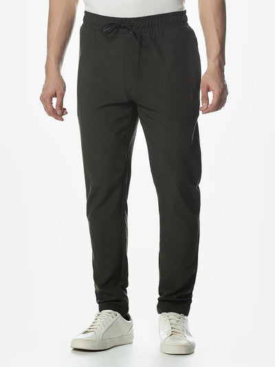 Bottle Green Solid Regular Fit Lower