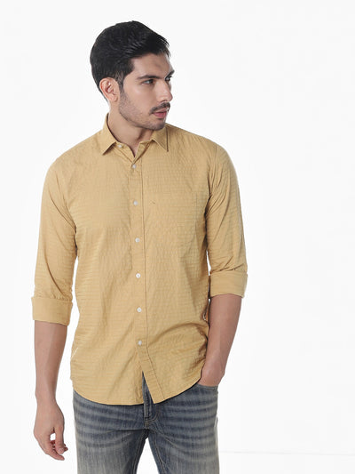 Fawn Dobby Slim Fit Shirt