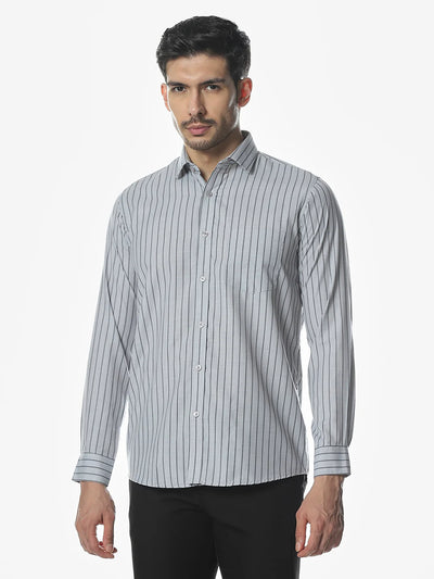 Black Striped Slim Fit Shirt