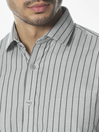 Black Striped Slim Fit Shirt