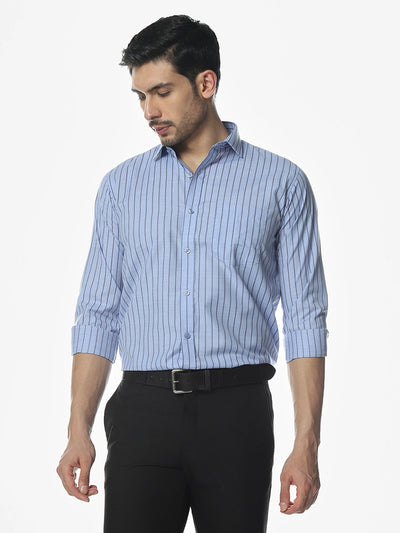 Blue Striped Slim Fit Shirt