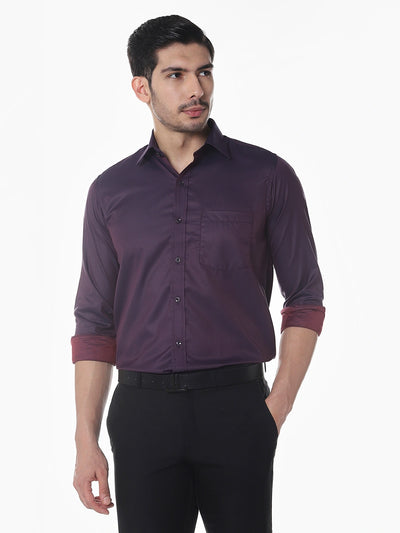 Maroon Dobby Slim Fit Shirt