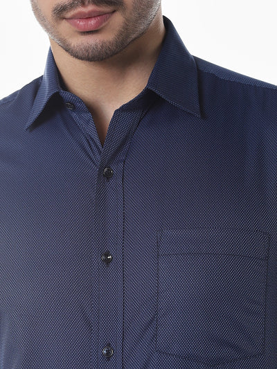 Blue Dobby Slim Fit Shirt