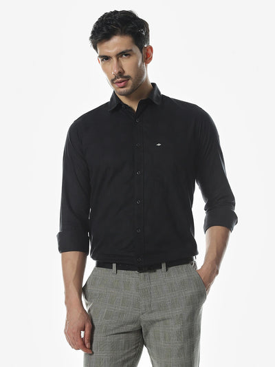 Black Dobby Slim Fit Shirt