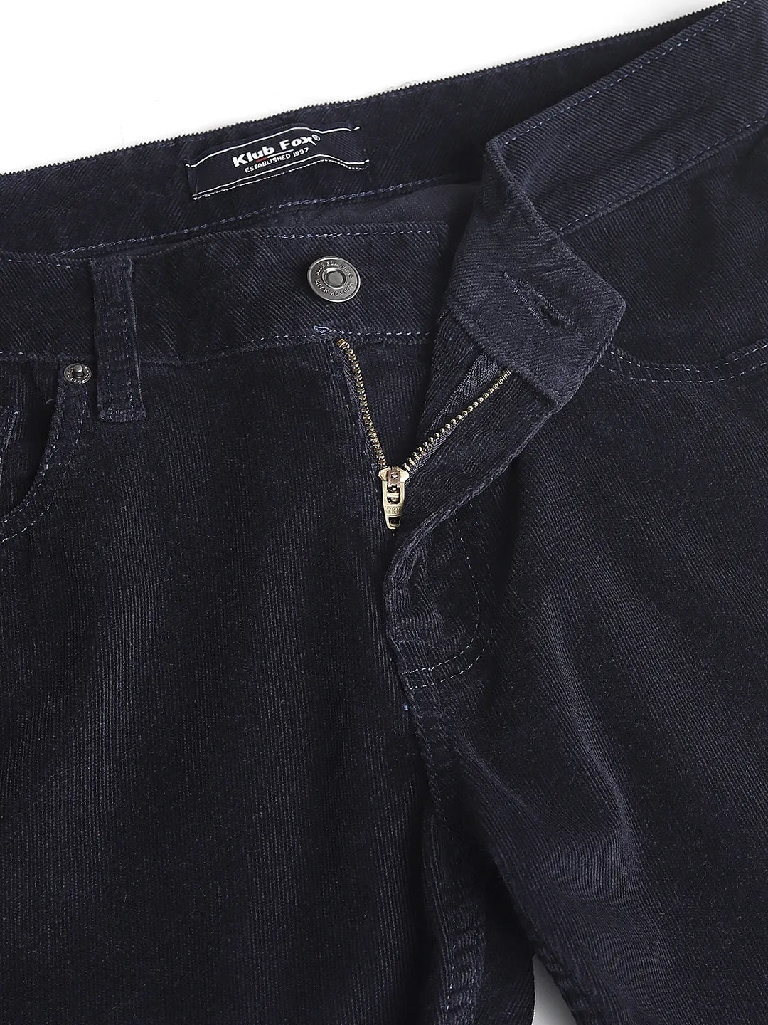 Navy Narrow Fit Corduroy Trouser
