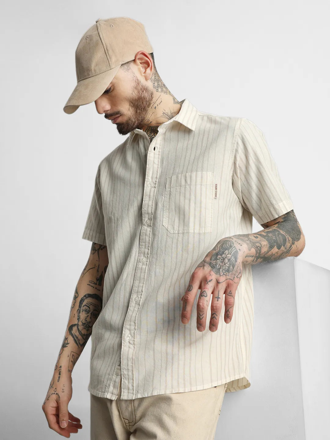 Beige Striped Shirt