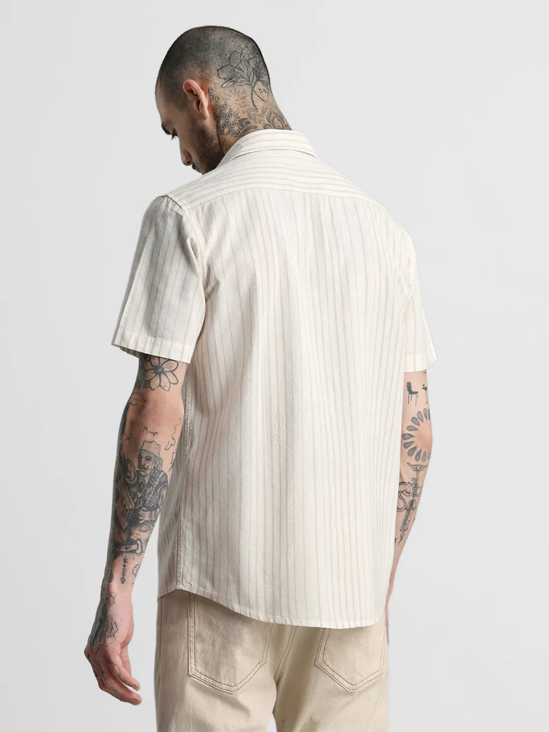 Beige Striped Shirt