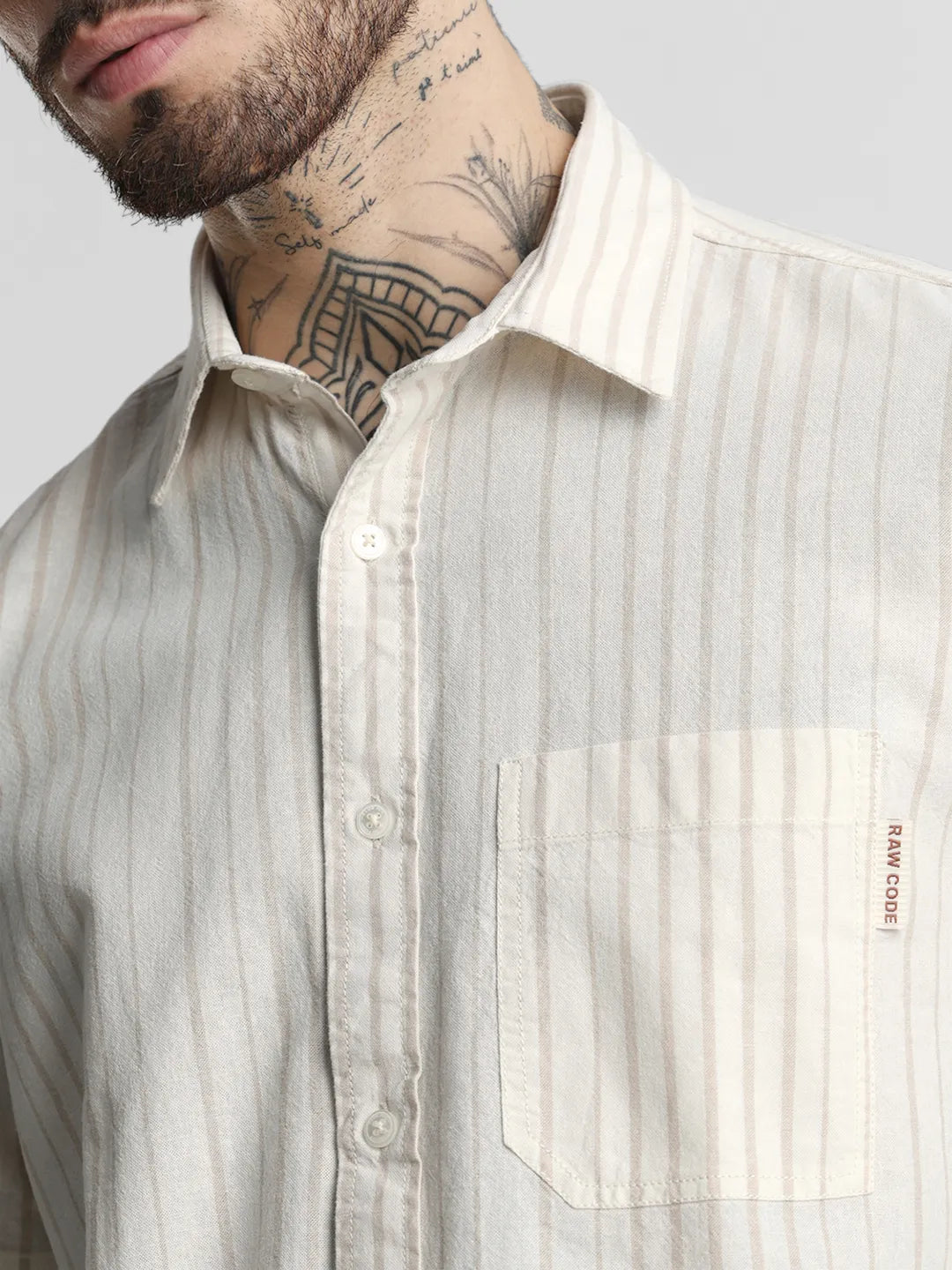 Beige Striped Shirt