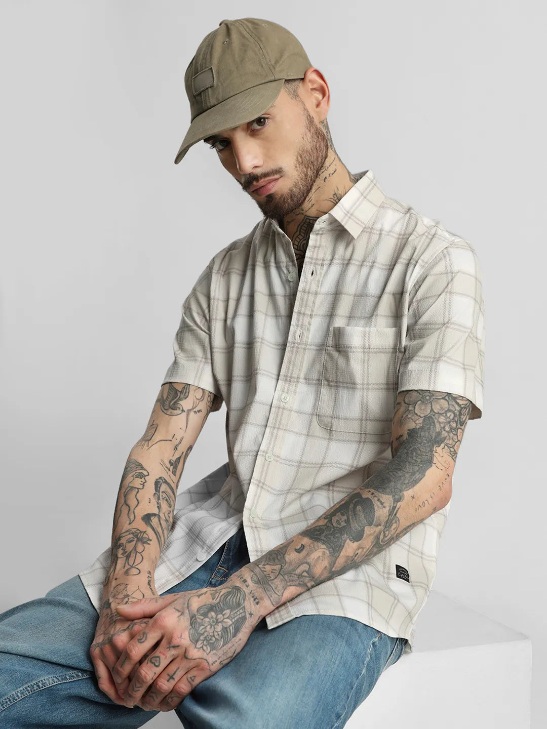 Cream Printed Shirt