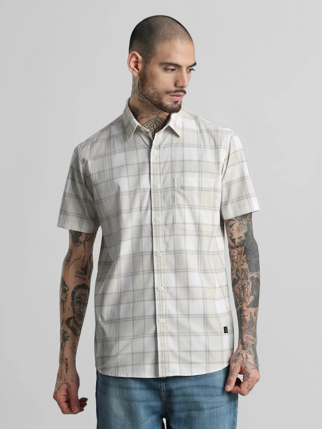 Cream Printed Shirt