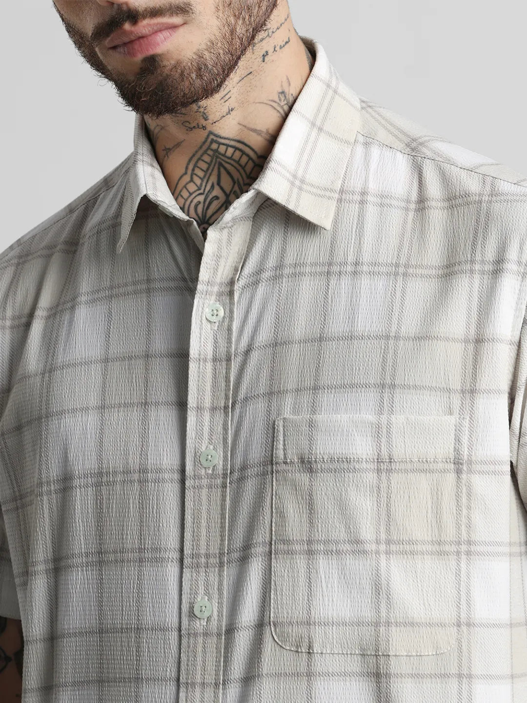 Cream Printed Shirt