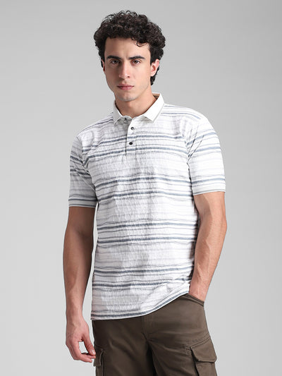 White Grey Printed T-Shirt