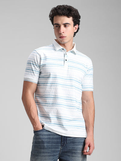 White Blue Printed T-Shirt