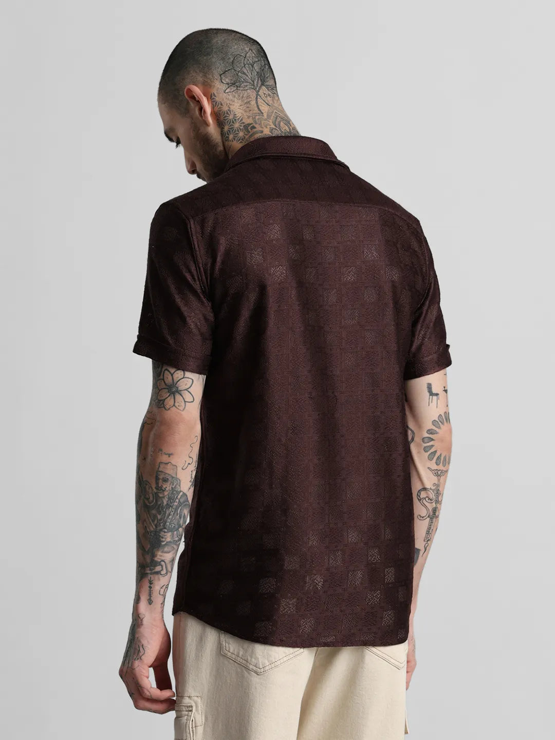 Brown Jaquard Shirt