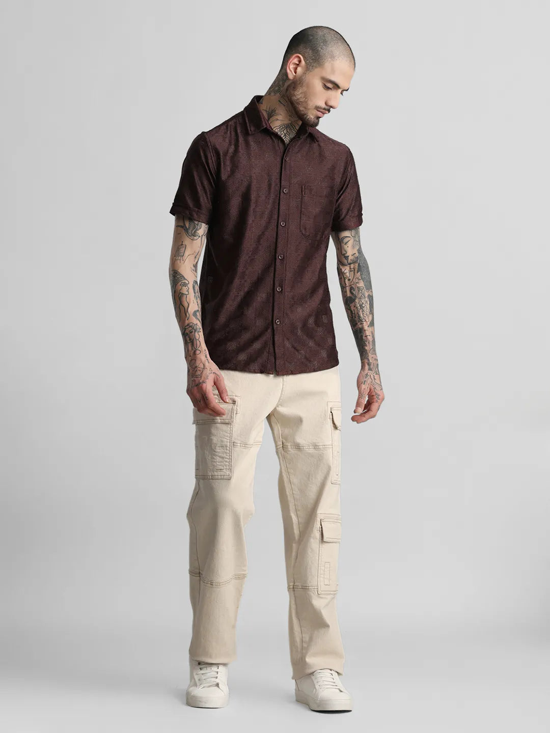 Brown Jaquard Shirt