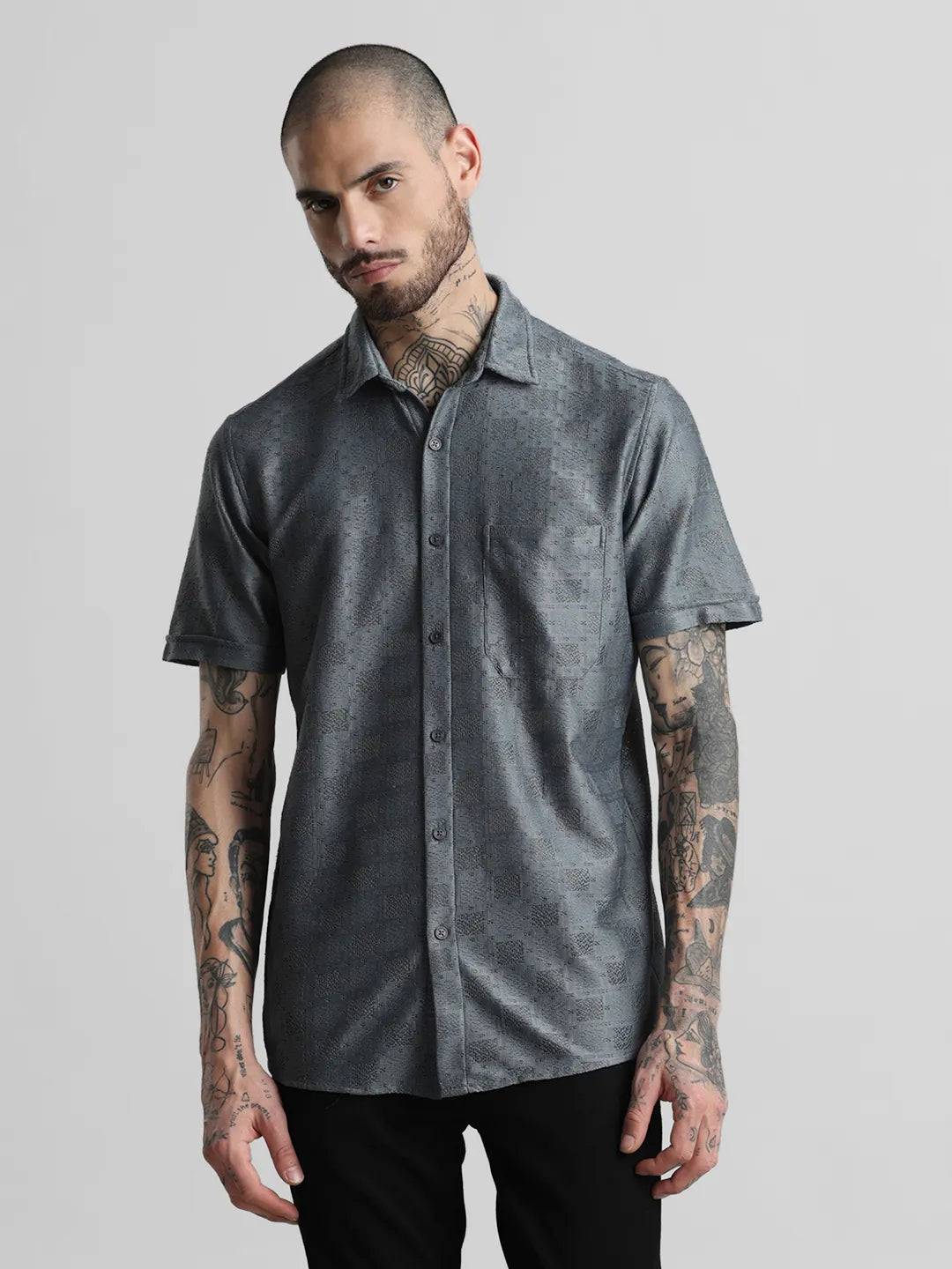 Grey Jaquard Shirt