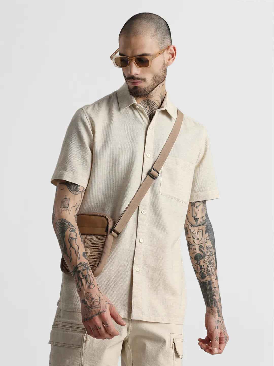 Beige Dobby Shirt