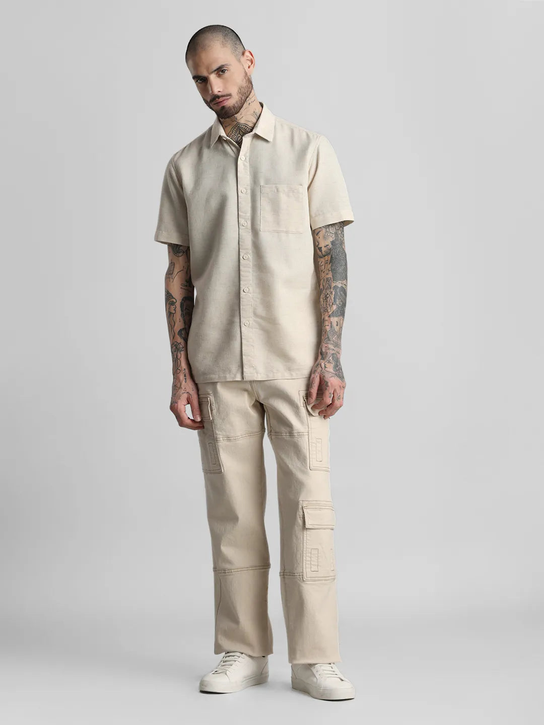 Beige Dobby Shirt