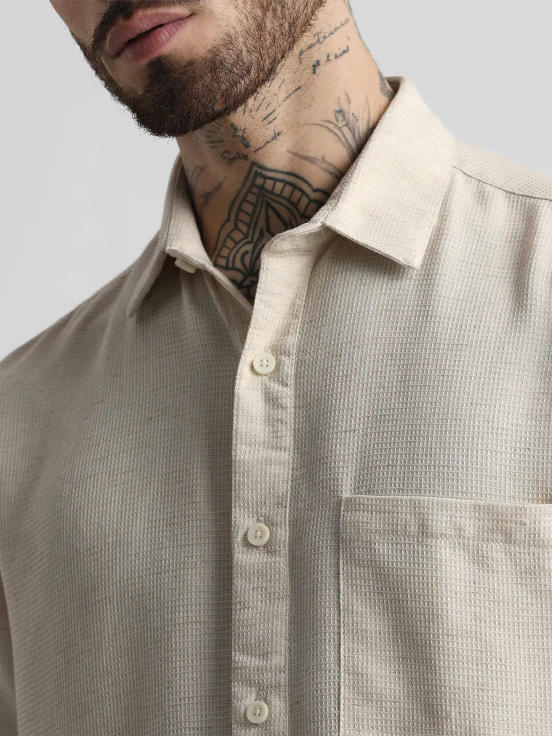 Beige Dobby Shirt